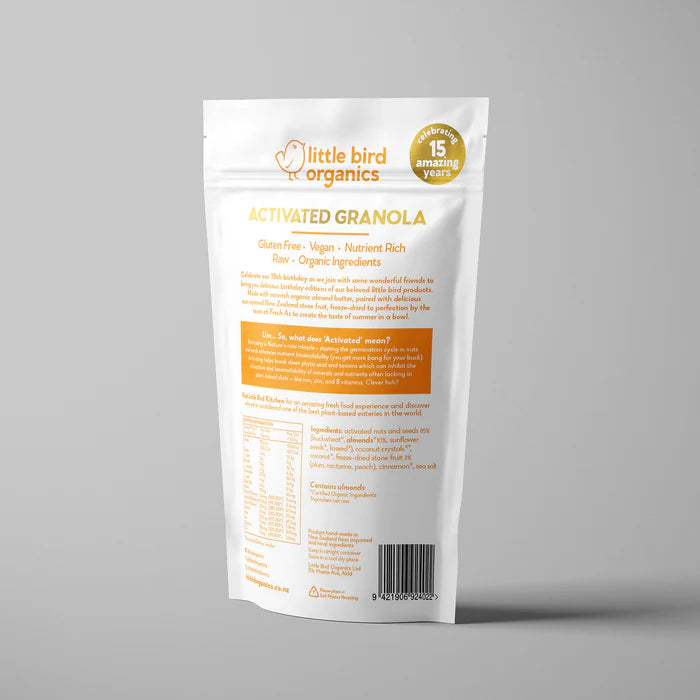 Little Bird Activated Granola - Almond Butter Crunch w/ Stone Fruit 350g