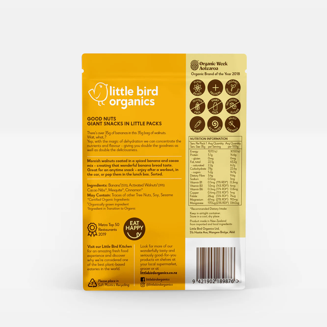 Little Bird Activated Nuts - Banana Bread Walnuts