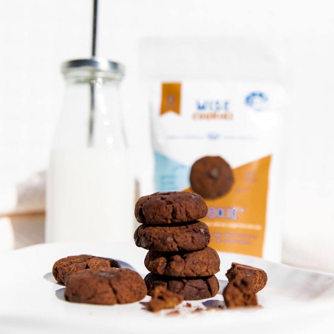 Wisefoods | Double Choc "Brookie" 4.5 Health Star rated, allergy-friendly and plant-based Wise Cookies - front label