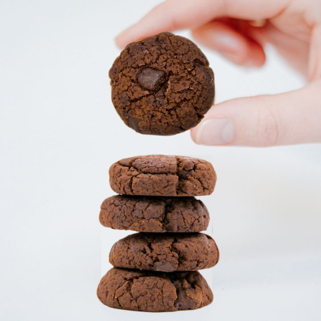 Wisefoods | Double Choc "Brookie" 4.5 Health Star rated, allergy-friendly and plant-based Wise Cookies - front label